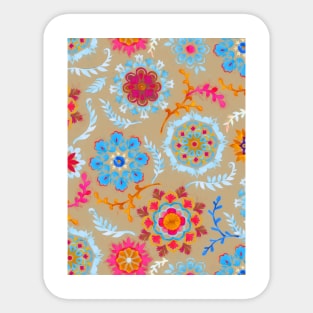 Brown Sugar Suzani Inspired Pattern Sticker